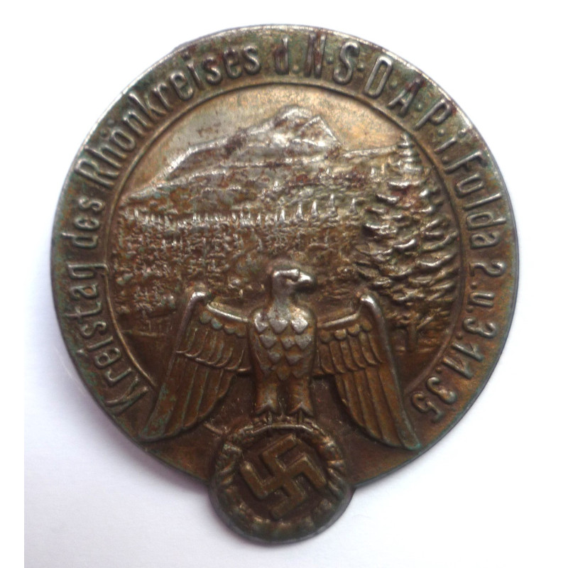 WW2 German Kreistag Des Rhonkreises d. NSDAP Fulda 1935 Tinnie - German Third Reich