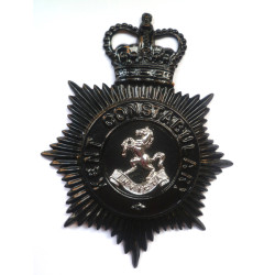 Kent Constabulary Night Duty Helmet Plate - Queen's Crown - British Police Insignia
