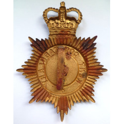 Kent Constabulary Night Duty Helmet Plate - Queen's Crown - British Police Insignia
