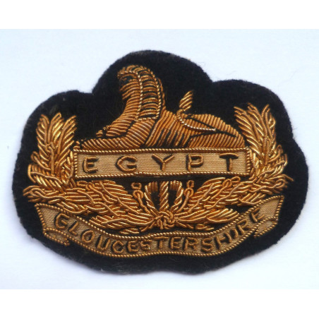 Gloucestershire Regiment Officers Gold Bullion Beret/Cap Badge