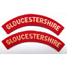 Pair Gloucestershire Regiment Cloth Shoulder Title - British Military Insignia