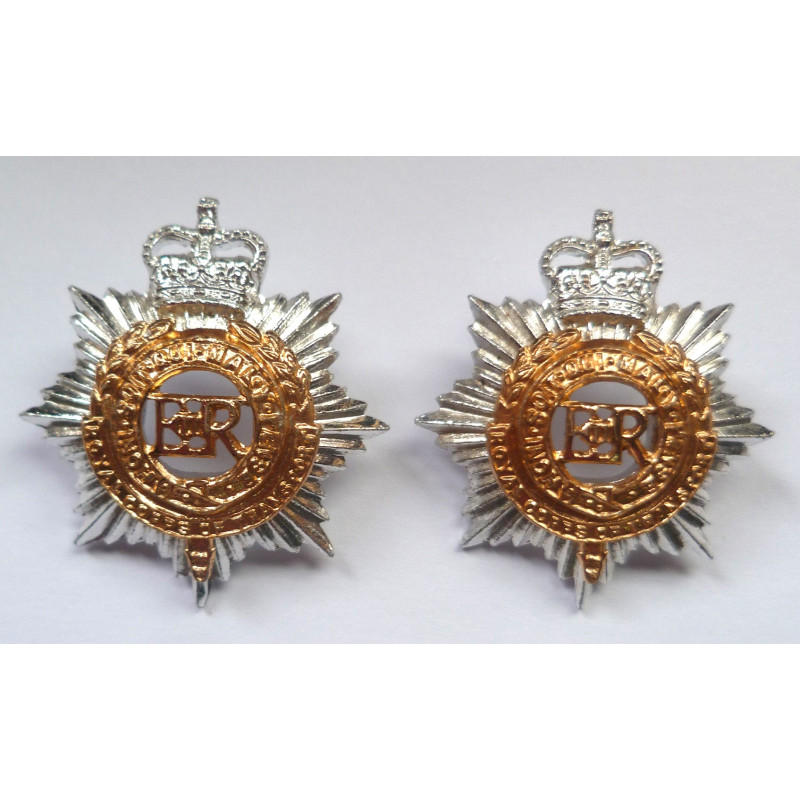 Pair Royal Corps of Transport Staybrite Collar Badges - British Military Insignia