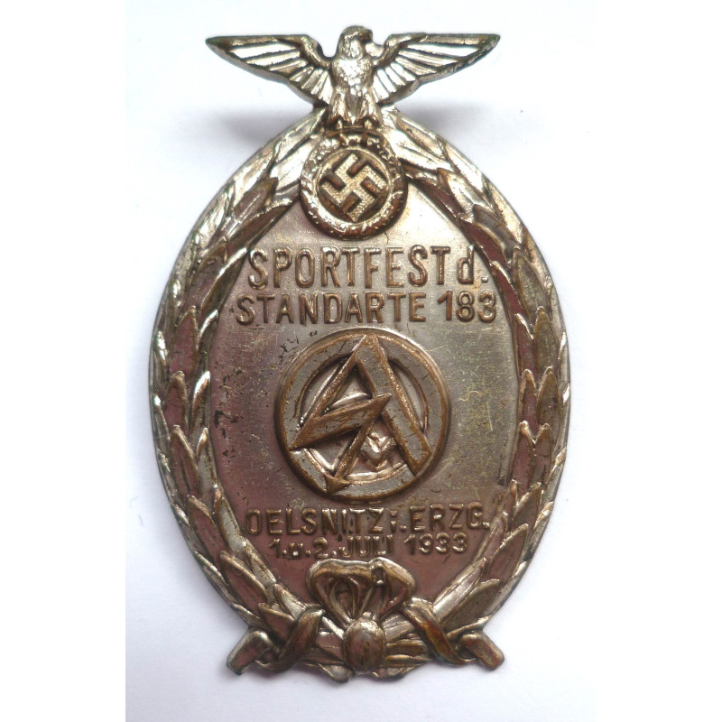 WW2 German SA Sportfest d Standarte 183 Oelsnitz 1933 Tinnie