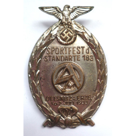 WW2 German SA Sportfest d Standarte 183 Oelsnitz 1933 Tinnie