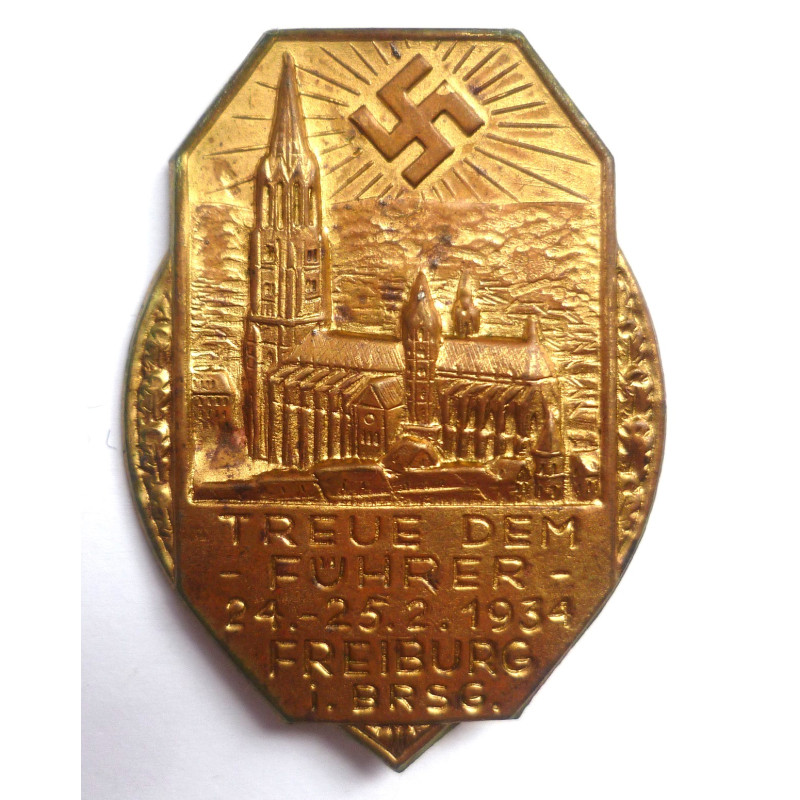 WW2 German 1934 Freiburg “Loyalty To The Führer” Badge/Tinnie - German Third Reich