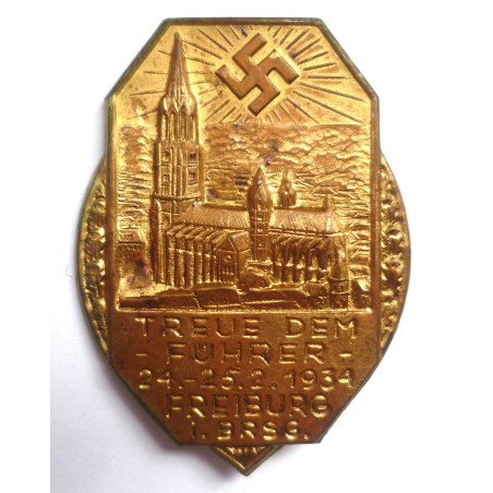 WW2 German 1934 Freiburg “Loyalty To The Führer” Badge/Tinnie - German Third Reich