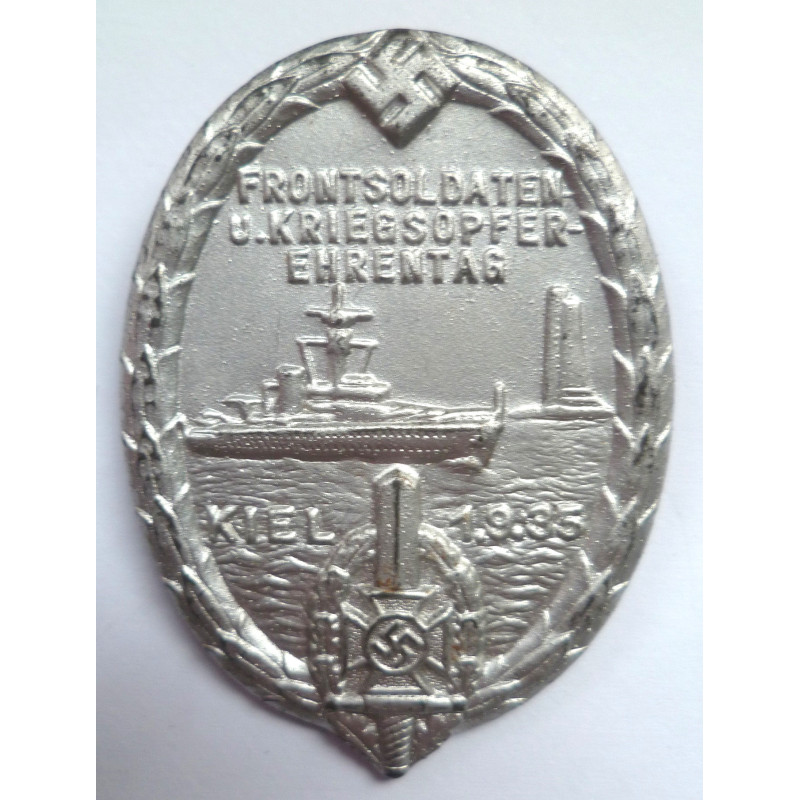 WW2 German NSKOV - Day of Honor for Frontline Soldiers and War Victims, Kiel, September 1, 1935 Tinnie - German Third Reich