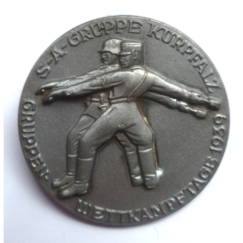 WW2 German SA Gruppe Kurpfalz Wettkämpftage 1939 Tinnie - German Third Reich