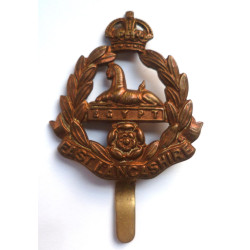 WW1 East Lancashire Regiment All Brass Economy Cap Badge - British Military Insignia