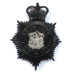 Birmingham City Police Night Duty Helmet Plate - Queen's Crown - British Police Insignia