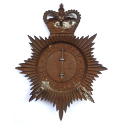Hampshire Constabulary Night Duty Helmet Plate - Queen's Crown - British Police Insignia