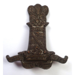 WW2 11th Hussars (Prince Albert's Own) Regiment Officers Bronze Cap Badge - British Military Insignia