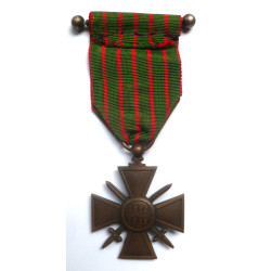French Republic : Croix de Guerre 1914-18 Medal With Bronze Star - World War One