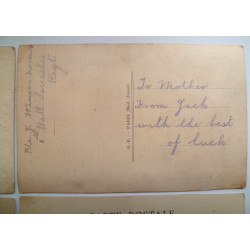 4 WW1 Silk Embroidered Postcards from Pte J Winson Leicestershire Regiment KIA - British Military Insignia