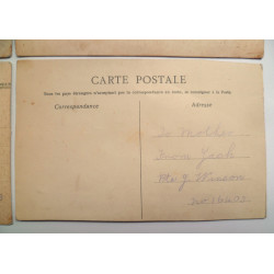 4 WW1 Silk Embroidered Postcards from Pte J Winson Leicestershire Regiment KIA - British Military Insignia