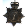 British Transport Commission Night Duty Helmet Plate - Queen's Crown - British Police Insignia