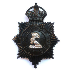 Luton Police Night Duty Helmet Plate - King's Crown - British Police Insignia