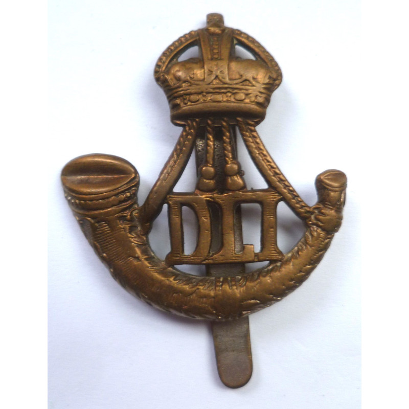 WW1 Durham Light Infantry All Brass Economy Cap Badge - British Army Insignia
