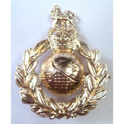 Royal Marines Staybrite Cap Badge - Queen's Crown - British Army Insignia