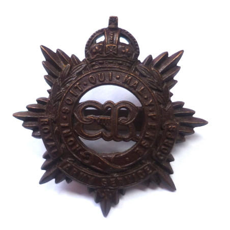 Royal Army Service Corps Bronze Officers EDVIII Cap Badge - British Army Insignia