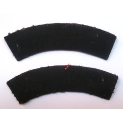 Pair WW2 Royal Electrical Mechanical Engineers Printed Cloth Shoulder Titles -REME- British Military Insignia