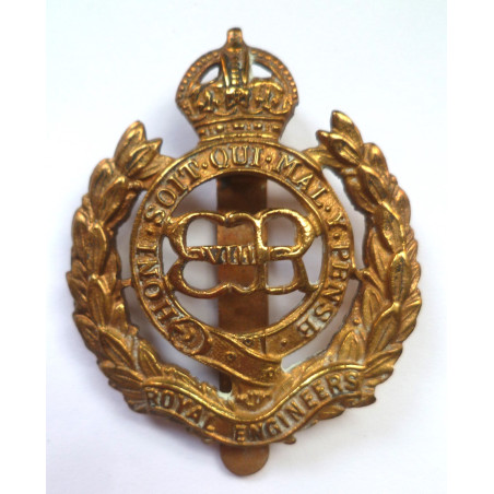 Royal Engineers Edward VIII Cap Badge - British Army Insignia