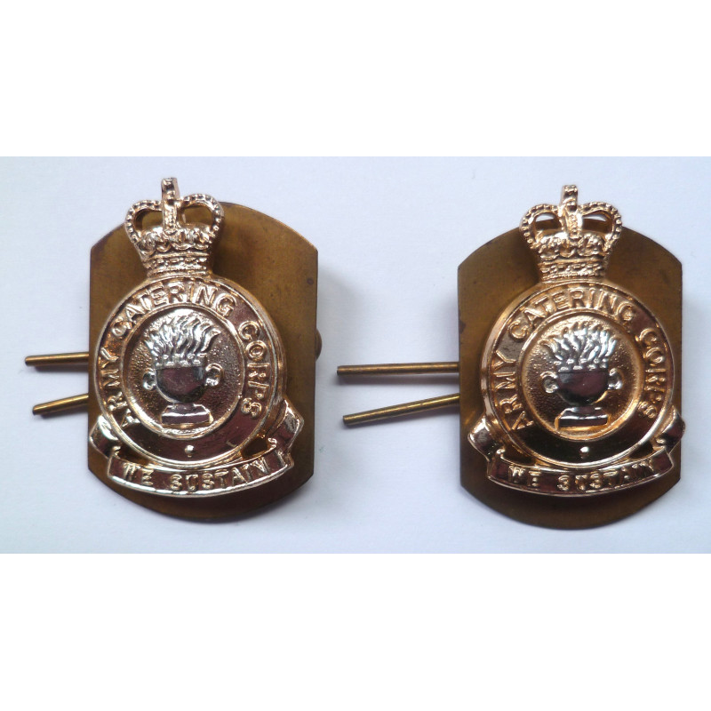 Pair Army Catering Corps Staybrite Collar Dog/Badges - British Army Insignia