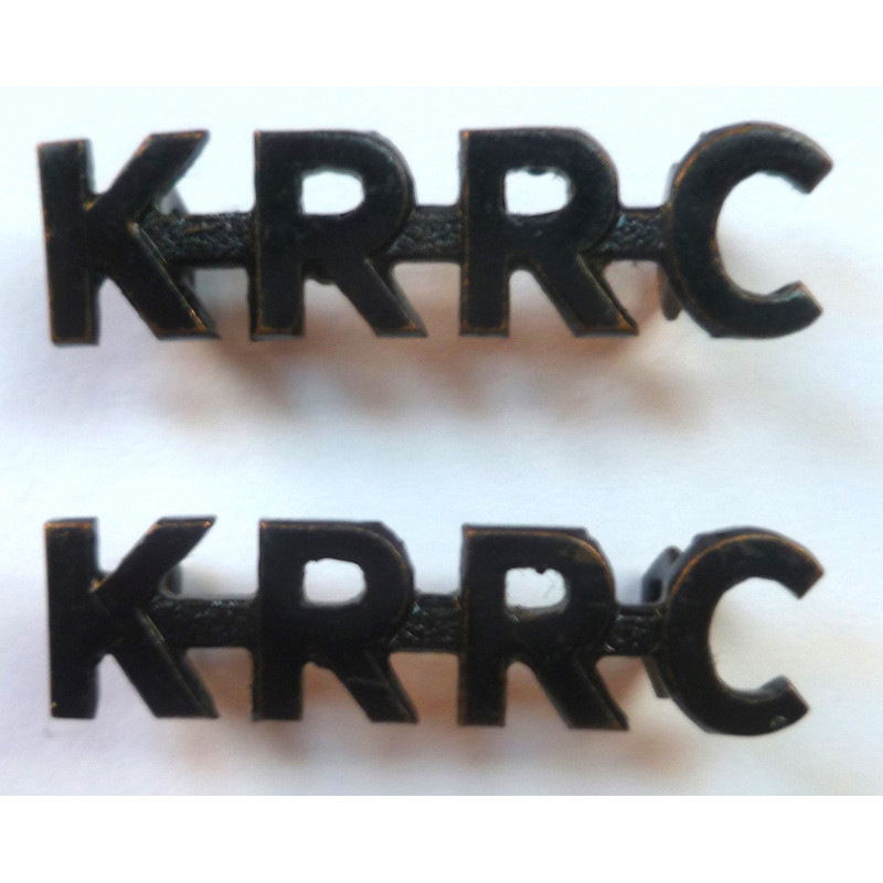 Pair King's Royal Rifle Corps Shoulder Titles - British Army Insignia