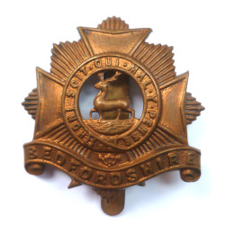 WW1 Bedfordshire Regiment All Brass Economy Cap Badge - British Army Insignia