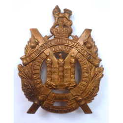 WW1 King's Own Scottish Borderers Regiment All Brass Economy Cap Badge - British Army Insignia