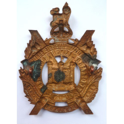 WW1 King's Own Scottish Borderers Regiment All Brass Economy Cap Badge - British Army Insignia