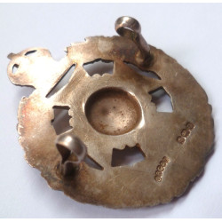Rifle Brigade Officers Sterling Silver Cap Badge Dated 1944 - British Military Insignia