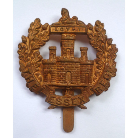 WW1 The Essex Regiment All Brass Economy Cap Badge - British Military Insignia