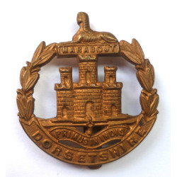WW1 Dorsetshire Regiment All Brass Economy Cap Badge - British Military Insignia