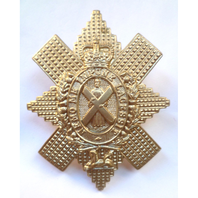 Black Watch Glengarry/Cap Badge - Queen's Crown - British Military Insignia