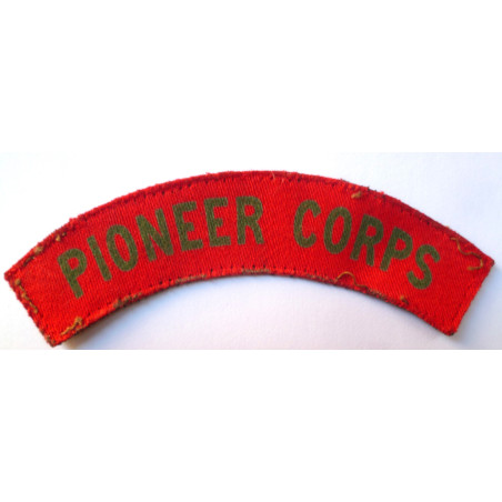 WW2 Pioneer Corps Printed Cloth Shoulder Title