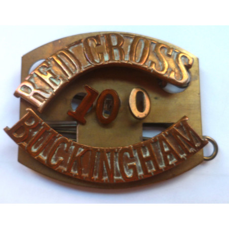 Red Cross 100 Buckingham Shoulder Title - British Military Insignia