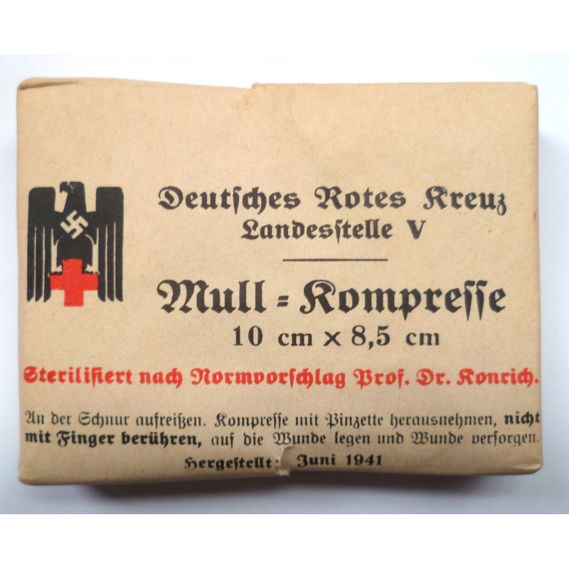 WW2 German Red Cross Compress/Bandage 1941 - German Third Reich Insignia