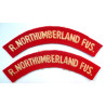Pair Royal Northumberland Fusiliers Cloth Shoulder Title - British Military Insignia