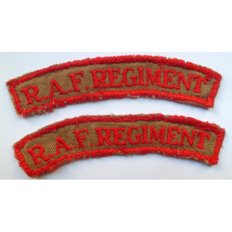 RAF Regiment Tropical Cloth Shoulder Title -Royal Air Force - British Military Insignia