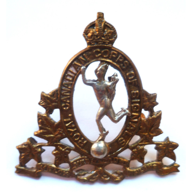 Royal Canadian Corps Of Signals Cap Badge - British Military Insignia