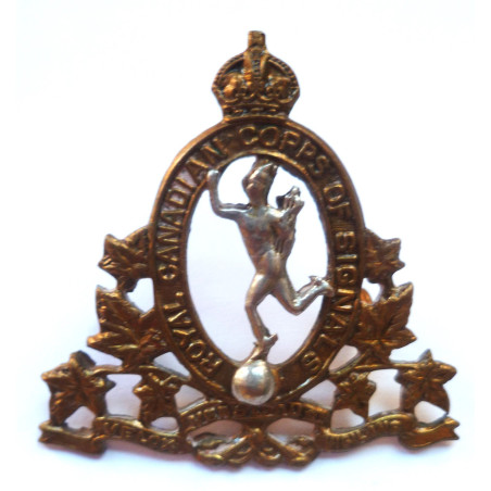 Royal Canadian Corps Of Signals Cap Badge - British Military Insignia