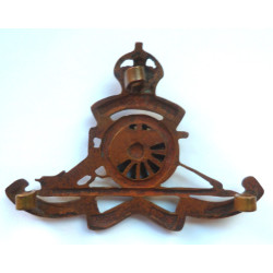 Royal Artillery Territorials Officers Bronze Cap Badge - British Military Insignia
