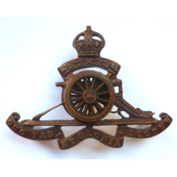 Royal Artillery Territorials Officers Bronze Cap Badge - British Military Insignia