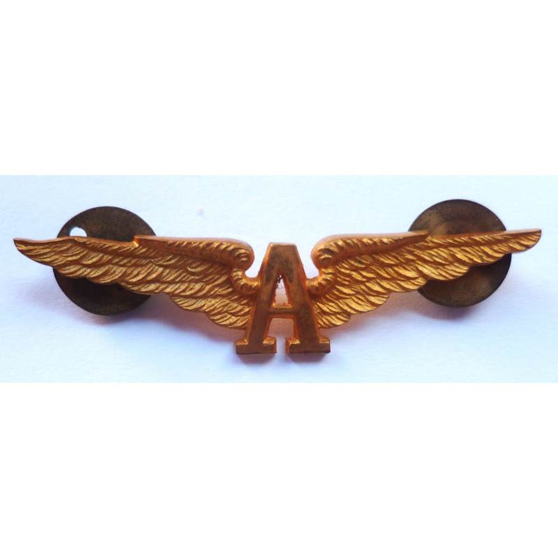 WWI Royal Naval Air Service Attached Officer’s RNAS “A” Cuff Wing - British Military Insignia