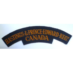 WW2 Hastings & Prince Edward Regiment Canada Printed Shoulder Title