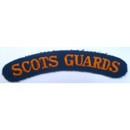 Scots Guards Embroidered Cloth Shoulder Title - British Military Insignia