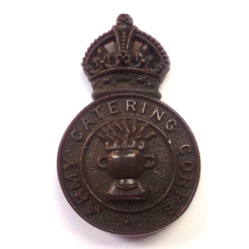 WW2 Catering Corps Plastic Economy Cap Badge - British Military Insignia