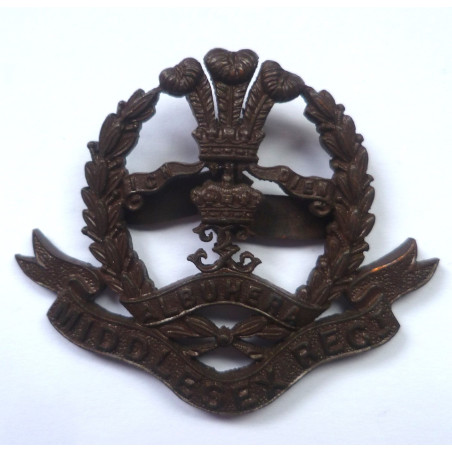 WW2 Middlesex Regiment Officer's Bronze Cap Badge - British Military Insignia