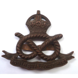 WW2 South Staffordshire Regiment Officer's Bronze Cap Badge - British Military Insignia